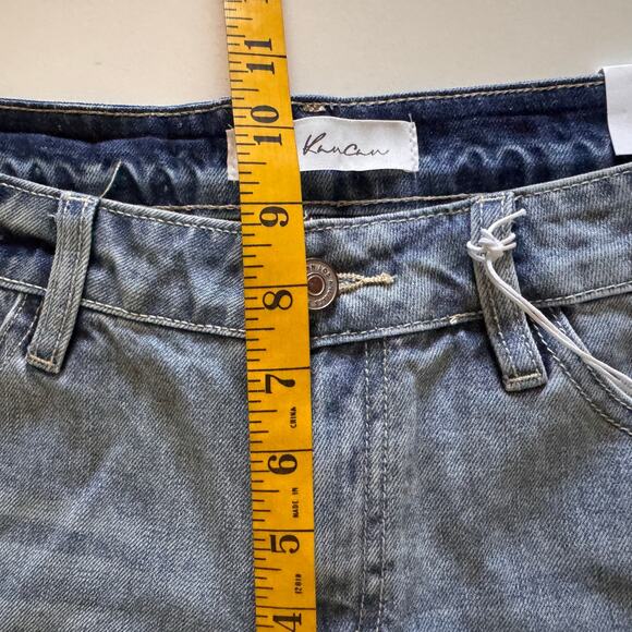 KANCAN Shorts Large Beren Mid-Rise Distressed Cuff Frayed Hem Cotton Denim NWT - Picture 15 of 16